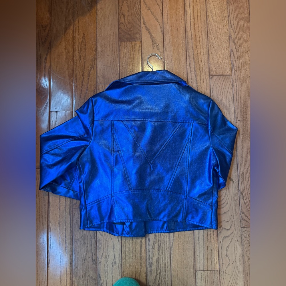 7 for all mankind blue leather jacket - Picture 3 of 3